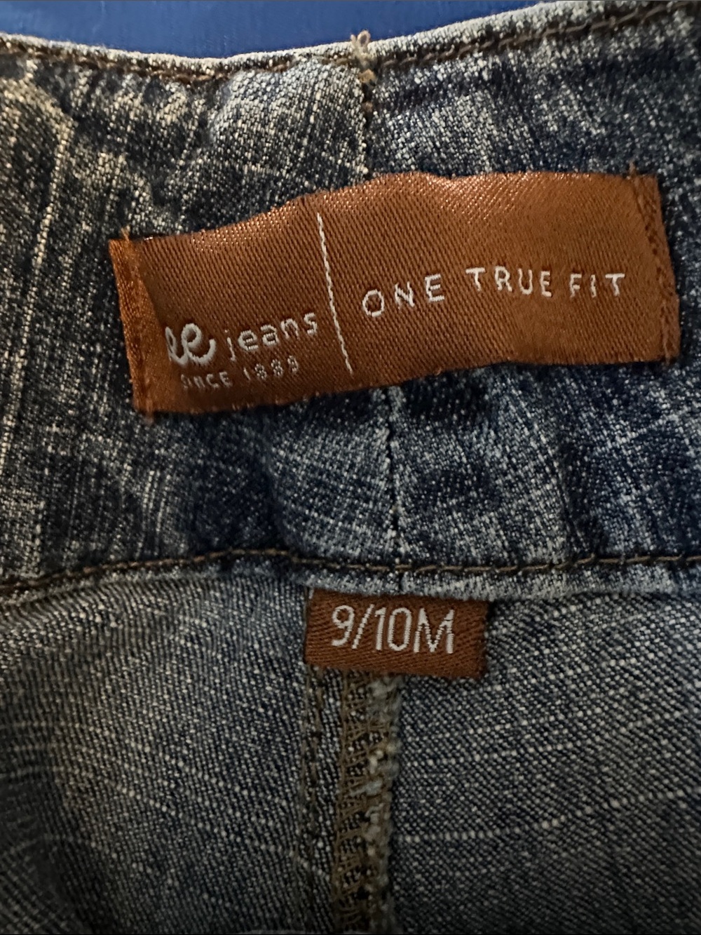 Lee baby denim flare pants in classic blue with brown label